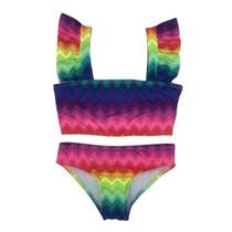 Biquíni Lycra Proteção UPF50+ Julie - Zig Zag Rainbow - Verão 2022