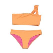 Biquíni Lycra Proteção UPF50+ Niki Macramê Dupla Face Laranja e rosa neon - Verão 2023