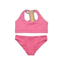 Biquíni Lycra Proteção UPF50+ Top Atlético Macramê Colors Pink - Verão 2023 Biquíni Lycra Proteção UPF50+ Top Atlético Macramê Colors Pink - Verão 2023