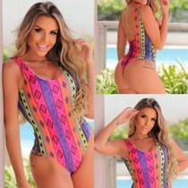 Biquini maio feminino praia body colorido africa premium - Dioper Store