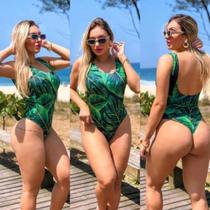 Biquini Maio Feminino Praia Moda Verde Body Maio 2 Tons Top - Dioper Store