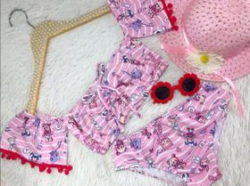 Biquíni Maiô Infantil Juvenil Moda Praia Piscina Verão Diveras Cores e Estampas