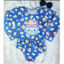 Biquíni Maiô Infantil Praia Piscina Verão Tropical Diversas Cores e Estampas