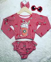 Biquíni Maiô Infantil Praia Piscina Verão Tropical Diversas Cores e Estampas