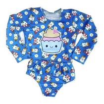 Biquíni Maiô Manga Longa Infantil Praia Piscina Verão Tropical Biquíni Maiô Manga Longa Infantil Praia Piscina Verão Tropical