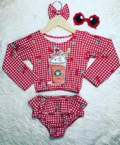 Biquíni Maiô Manga Longa Infantil Praia Piscina Verão Tropical Biquíni Maiô Manga Longa Infantil Praia Piscina Verão Tropical