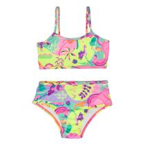 Biquíni Malha Proteção Solar Uv Neon Print Infantil Menina Biquíni Malha Proteção Solar Uv Neon Print Infantil Menina