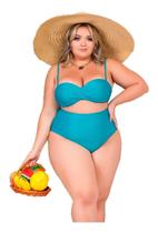 Biquini Malise Plus Size Cintura Alta Bojo sem alça