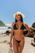Biquini marquinha de fita fio dental com regulagem FERNANDA Bronze suplex Verão 2024