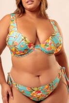 Biquíni meia taça avulso plus estampado Biquíni meia taça avulso plus estampado