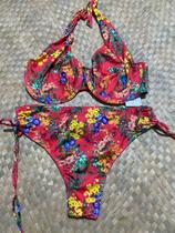 Biquíni meia taça avulso plus estampado Biquíni meia taça avulso plus estampado