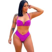 Biquini Meia Taça Bojo Push Up Lançamento Top Feminino Hot Conjunto Praia Neon Asa Delta Sem Amarrar Juvenil Cintura Alta Fio Dental