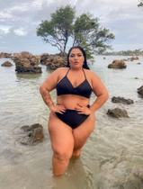 Biquíni Meia Taça Calcinha Hot Pant Plus Size Cor Preto