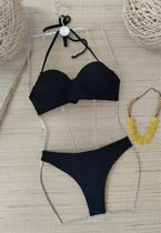 Biquíni Meia Taça Com Bojo Alça Removível Calcinha Empinar Bumbum