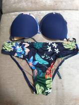 Biquini meia taça estampado Azul marinho Biquini meia taça estampado Azul marinho