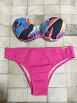 Biquini meia taça estampado Rosa/Amarelo Biquini meia taça estampado Rosa/Amarelo