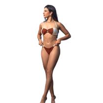 Biquini Meia Taça Poliamida Alcinha Fina Removivel sem alça Calcinha Lateral Franzida Macio Biquini Meia Taça Poliamida Alcinha Fina Removivel sem alça Calcinha Lateral Franzida Macio