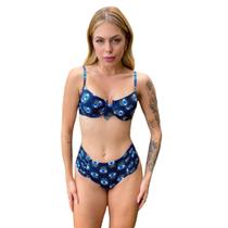Biquíni Meia Taça Retrô Bombom Estampa Biquíni Meia Taça Retrô Bombom Estampa