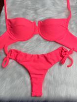 Biquíni Meia Taça Retrô Calcinha Amarra Praia Verão Biquíni Meia Taça Retrô Calcinha Amarra Praia Verão