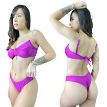 Biquini Meia Taça Retrô Canelado Corrente Biquini Meia Taça Retrô Canelado Corrente