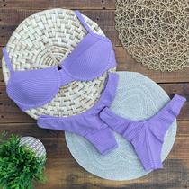 Biquini Meia Taça Retrô Com Bojo Calcinha Asa Delta Canelado Mônaco Lilás / Roxo Biquini Meia Taça Retrô Com Bojo Calcinha Asa Delta Canelado Mônaco Lilás / Roxo
