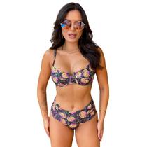 Biquini Meia Taça Retrô Cortininha Calcinha Bombom Luxo Mar Biquini Meia Taça Retrô Cortininha Calcinha Bombom Luxo Mar
