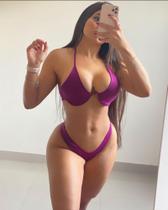 Biquíni meia taça roxo com aro Biquíni meia taça roxo com aro