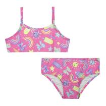 Biquíni Menina BGR em Malha Splash c/ Proteção UV50+ Tamanho:3Cor:ROSA Biquíni Menina BGR em Malha Splash c/ Proteção UV50+ Tamanho:3Cor:ROSA