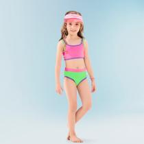 Biquini Menina BGR em Malha Splash Proteção UV 50+ Rosa Neon Biquini Menina BGR em Malha Splash Proteção UV 50+ Rosa Neon