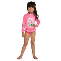 Biquíni menina blusa tanga proteção 50+uv sereia marlan