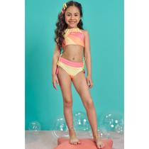 Biquini Menina Dupla Face Proteção UV50+ Amarelo/Rosa - Kukiê Biquini Menina Dupla Face Proteção UV50+ Amarelo/Rosa - Kukiê