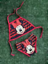 Biquini Menina Infantil Temático 2 Peças Minnie Vermelho Biquini Menina Infantil Temático 2 Peças Minnie Vermelho