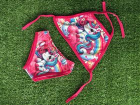 Biquini Menina Infantil Temático 2 Peças Unicórnio Baby Rosa Biquini Menina Infantil Temático 2 Peças Unicórnio Baby Rosa