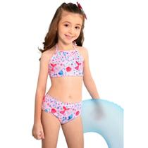 Biquíni Menina Marujos e Sereias com Proteção UV50+ cor Rosa com Estampa de Sereia Biquíni Menina Marujos e Sereias com Proteção UV50+ cor Rosa com Estampa de Sereia
