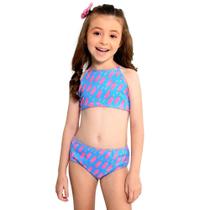 Biquíni Menina Marujos e Sereias com Prtoteção UV50+ Azul com Estampa de Sorvetes Biquíni Menina Marujos e Sereias com Prtoteção UV50+ Azul com Estampa de Sorvetes
