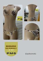 Biquíni Modelo Cortininha Tanga - Animal Print Nude TAM: M