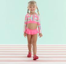 Biquini Mon Sucre com Blusa Manga Longa Jardim Tropical