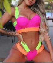 Biquini Neon Tiras Grossa Modelo Das Gringas Fio Duplo Biquini Neon Tiras Grossa Modelo Das Gringas Fio Duplo
