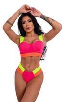 Biquini Neon Tiras Grossas Levanta Bumbum Moda Blogueiras