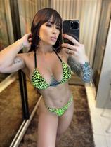 Biquíni Onça Neon Estilo Asa Delta Moda Praia