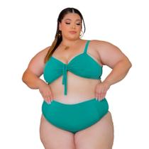 Biquini Plus Size 2 em 1 Top Plus Calcinha Cintura Alta Nova Coleção