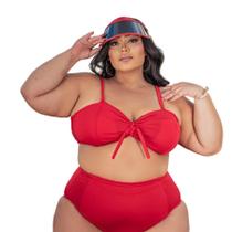 Biquini Plus Size 2 em 1 Top Plus Calcinha Cintura Alta Nova Coleção