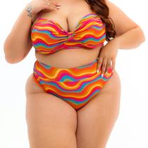 Biquíni Plus Size Calcinha Fio Dental Duplo com Faixa