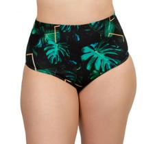 Biquini Plus Size Calcinha Hot Pant Estampada Cintura Alta Proteção UV50+