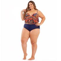Biquíni Plus Size Cintura Alta E Babado Na Barriga Biquíni Plus Size Cintura Alta E Babado Na Barriga