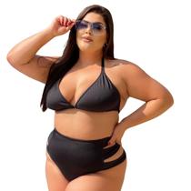 Biquíni Plus Size Cintura Alta Sem Bojo Verão 2025 Marquinha Biquíni Plus Size Cintura Alta Sem Bojo Verão 2025 Marquinha
