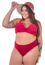 Biquíni Plus Size Com Bojo Calcinha Cintura Alta Fio Duplo