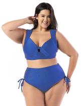 Biquíni Plus Size Com Bojo Reforçado Cintura Alta E Textura Biquíni Plus Size Com Bojo Reforçado Cintura Alta E Textura