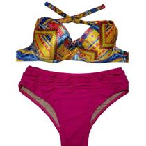 Biquini Plus Size Com Bojo Veludo E Calcinha Cintura Alta