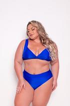 Biquíni Plus Size Com Torção Busto e Cintura Alta